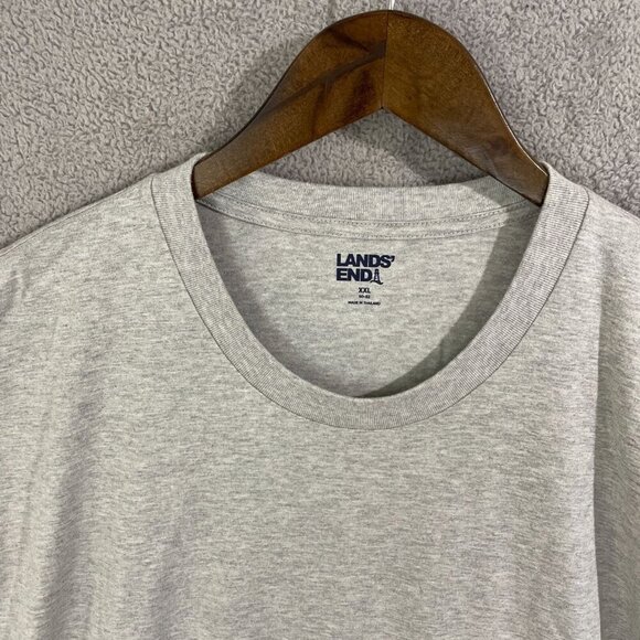 NWOT Lands' End Men's XXL Gray Heather Crewneck T-Shirt Cotton Casual Wear - Picture 7 of 8
